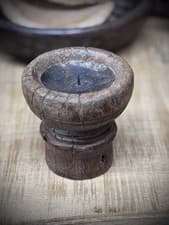 Image of Rustic Wooden Candle Holder / Church Candle Stand / Reclaimed Farmhouse Decor A