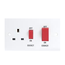 Image of Knightsbridge ST8333 - 45A Double Pole Cooker Wall Switch & 13A Switched Socket