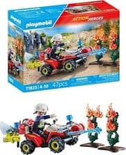 Image of Playmobil-71825 Action Heroes Fire Brigade Quad Extinguishes Hedge Fire