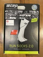 Image of Compression Socks Womens CEP Pro+ Running Socks Sunset Orange Pink Size IV BNIB