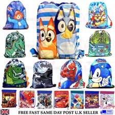Image of Gym Bags Kids Children's Boys Girls School Sports Bag PE Swimming Rucksack Gym