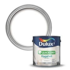Image of Dulux Quick Drying Eggshell Brilliant White Paint Wood & Metal Top Quality 2.5L