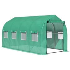 Image of Polytunnel Greenhouse with Windows and Door Walk in Green House Garden 4 x 2 M
