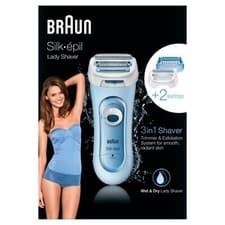 Image of Braun Silk-epil Lady Shaver, 3-in-1 Wet & Dry Electric Shaver, Blue 5-160
