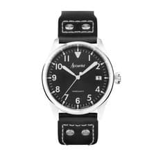 Image of Accurist Mens Aviation 41mm Quartz Watch in Black with Analogue Display and