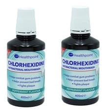 Image of 2 x Chlorhexidine Antibacterial Mouthwash Fresh Mint Alcohol Free-400ml