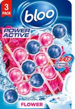 Image of Bloo Power Active Toilet Rim Block Fresh Flowers, with Anti-Limescale, Cleaning