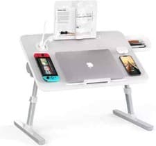Image of Folding Laptop Table Bed Tray Sofa Lap Desk Notebook Stand Charging Port N Light