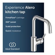 Image of Ideal Standard Alero Kitchen Sink Mixer Tap 222mm Spout 360 Swivel Chrome