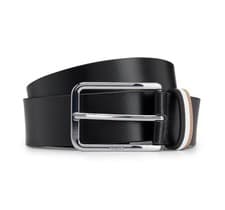 Image of Hugo Boss Black Leather Belt Calis-loop Brand New 100-38 Fits 36”Rrp £89