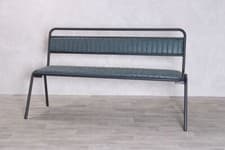 Image of MODERN DINING BENCH METAL FRAME FAUX LEATHER BENCH 2 SIZES AND 5 COLOURS
