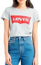 Image of Levi's Women's The Perfect Tee T-Shirt, Large Batwing Logo Grey Small