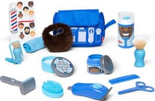 Image of Melissa & Doug Kids Children Barber Shop Hairdresser Roleplay Cut Trim shave Fun