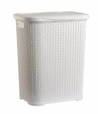 Image of 52L Plastic Slim Lid Bin Laundry Basket Clothes Washing Hamper Organiser Storage