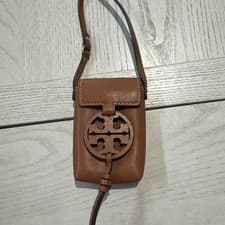Image of Tory Burch Miller Leather Crossbody Brown Mini Bag NEW