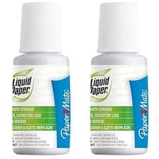 Image of 2x 20ml PaperMate Correction Fluid Bottle - Fast Dry & Smooth Coverage