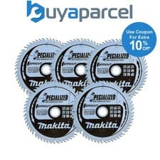 Image of 5x Makita B-57320 165mm x 20mm 56 Teeth Efficut Cordless Plunge Saw Blade DSP600