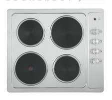 Image of Cookology Solid Plate Hob 60cm Electric Built-In 4 Zone Stainless Steel SEP601SS