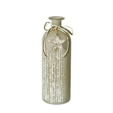 Image of Glass Funnel Neck Bottle Vase with a Decorative White Frost Finish