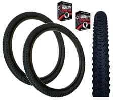 Image of Baldys 24 x 1.95 Mountain Bike BLACK Kids Off Road Knobby Tread TYRE s TUBE s