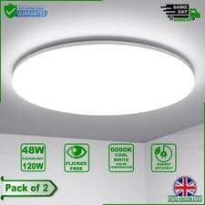 Image of Pack of 4 Super Bright Flush Mount 48W Round LED Ceiling Light in UK - 6000k