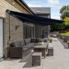 Image of AWNING Manual Retractable 3m or 2.5m Garden Canopy Patio Sunshade Shelter Cover