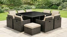 Image of Rattan Garden Furniture Cushion Set Seat Back Replacement Outdoor Sofa Pads