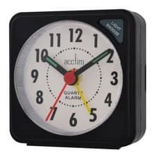 Image of Acctim Ingot Mini Alarm Clock Quartz Movement Bedside Analog Pocket Travel Clock