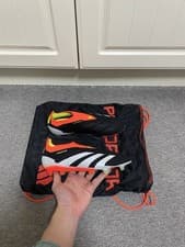 Image of Adidas Predator Elite LL FG Football Boots Black Red BNWOB Size 6uk Men’s IE1805