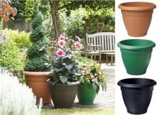 Image of Stewart Palladian Planter | Plastic Garden Plant Pot | 4 Sizes & 3 Colours | Fro