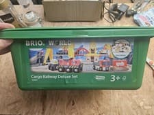 Image of Brio World Cargo Railway Deluxe Set 33097 New Boxed Wooden Trains 2011