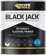 Image of Everbuild Black Jack 902 Bitumen and Flashing Primer, Black, 1 Litre