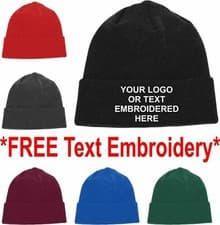 Image of Personalised Embroidered B045 Original Cuffed Beanie Adults Your Text Or Logo