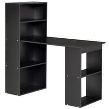 Image of HOMCOM 120cm Computer Desk Bookshelf Writing Table 6 Shelves Black