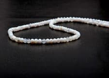 Image of Natural Blue Lace Agate Necklace 22 Inch Length 3.5 MM Round Bead 925Silver Lock