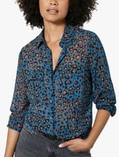 Image of MINT VELVET Size 18 teal and orange print shirt BNWOT