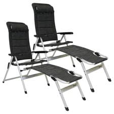 Image of VANGO TUSCANY CHAIR & FOOTREST RECLINING FOLDING CAMPING CARAVAN FURNITURE x2