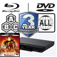 Image of Sony Blu-ray Player UBP-X700 All Zone Code Free MultiRegion 4K inc Incredibles 2
