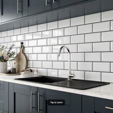 Image of Metro White Ceramic Wall Tile - 200 x 100mm Pack Coverage: 1m2 Pack Quantity 50