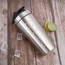 Image of Protein Shaker Bottle Leak-Proof Metal Stainless Steel Protein Mixer UK.