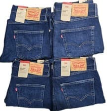 Image of Levi's 512 Men's Slim Taper Fit Stretch Denim Dark Blue Jeans All Sizes