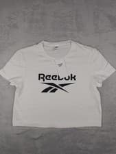 Image of Reebok Women's Crop T-Shirt Classics Big Logo Size M White BNWT Activewear