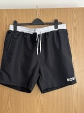 Image of Hugo Boss Men's Starfish Black Swim Shorts Size XXL Brand New With Tags RRP £49