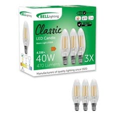 Image of BELL E14 LED Candle Filament Bulb Warm White 4.5W Small Screw SES Energy Saving