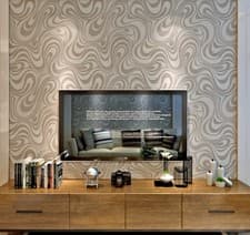 Image of Hanmero Modern Minimalist Abstract Curves Glitter Non-Woven 3D Wallpaper Roll
