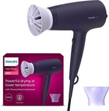 Image of Philips 3000 2100W Hair Dryer ThermoProtect Nozzle Fast Dry Black BHD340/13