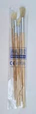 Image of Major Brushes Long Handle Round Tip Hog Bristle Brushes (Pack of 6)