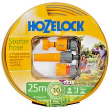 Image of Hozelock 25m Hosepipe With Starter Set  Attachments Maxi Plus 7225 12.5mm