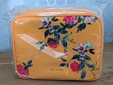 Image of Ted Baker Large Wash Bag / Make-Up Bag Orange Floral - New & Sealed
