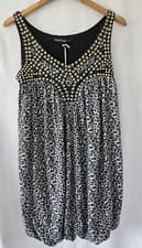 Image of Leopard Print Dress Size UK 8 Boohoo Leopard Print Puffball Style Dress NEW